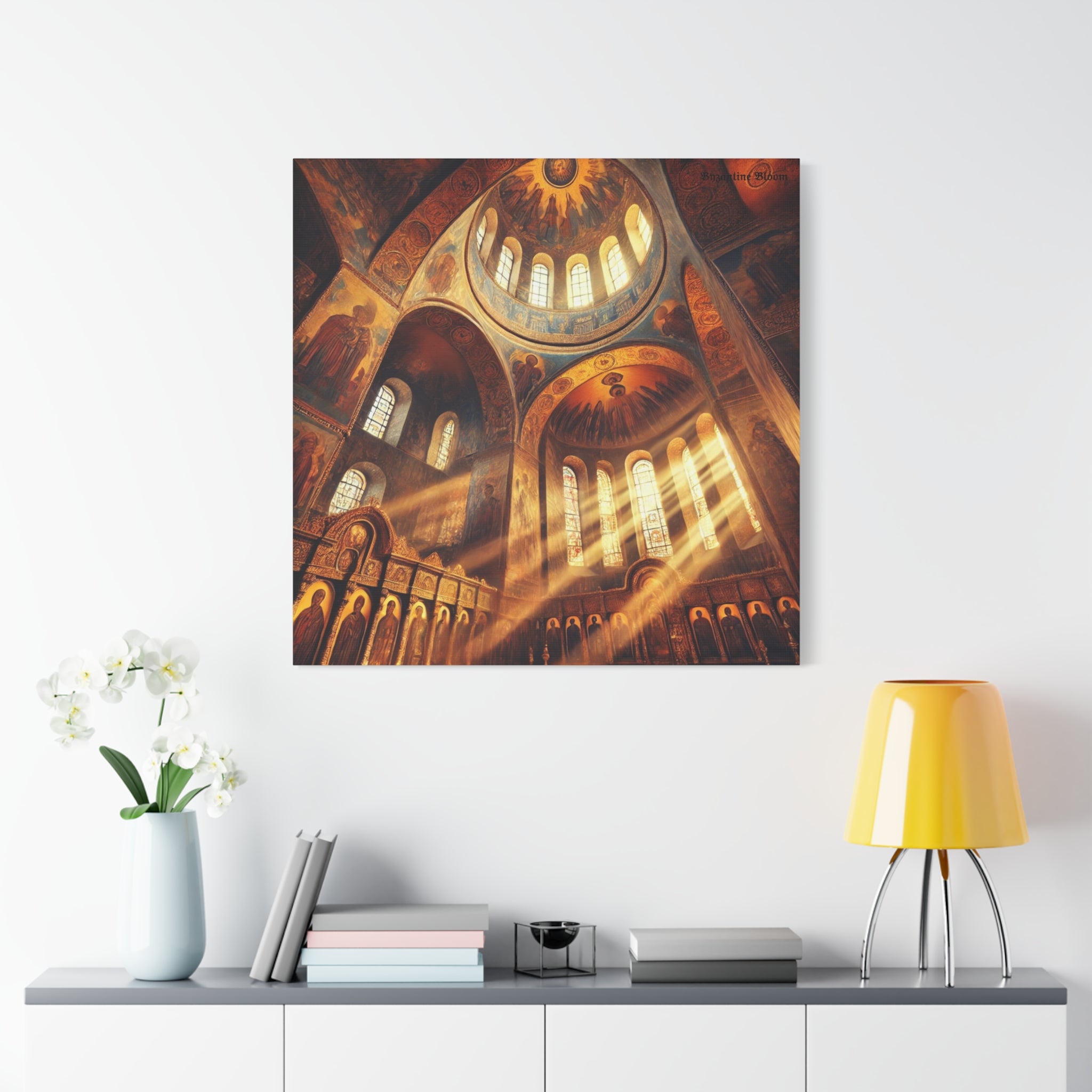 Stunning Religious Art Canvas Print - Illuminated Architecture