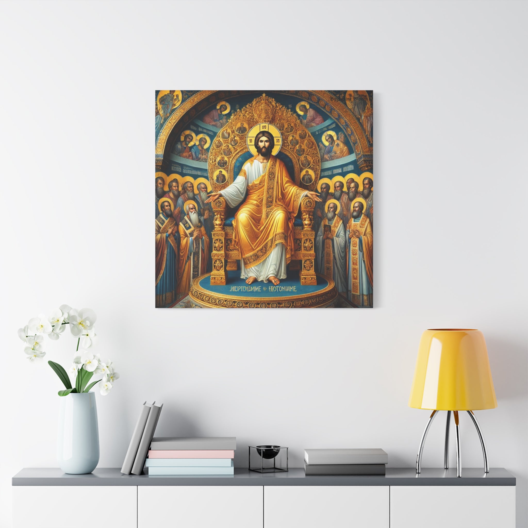 Religious Icon Matte Canvas Print - Christ in Glory Wall Art