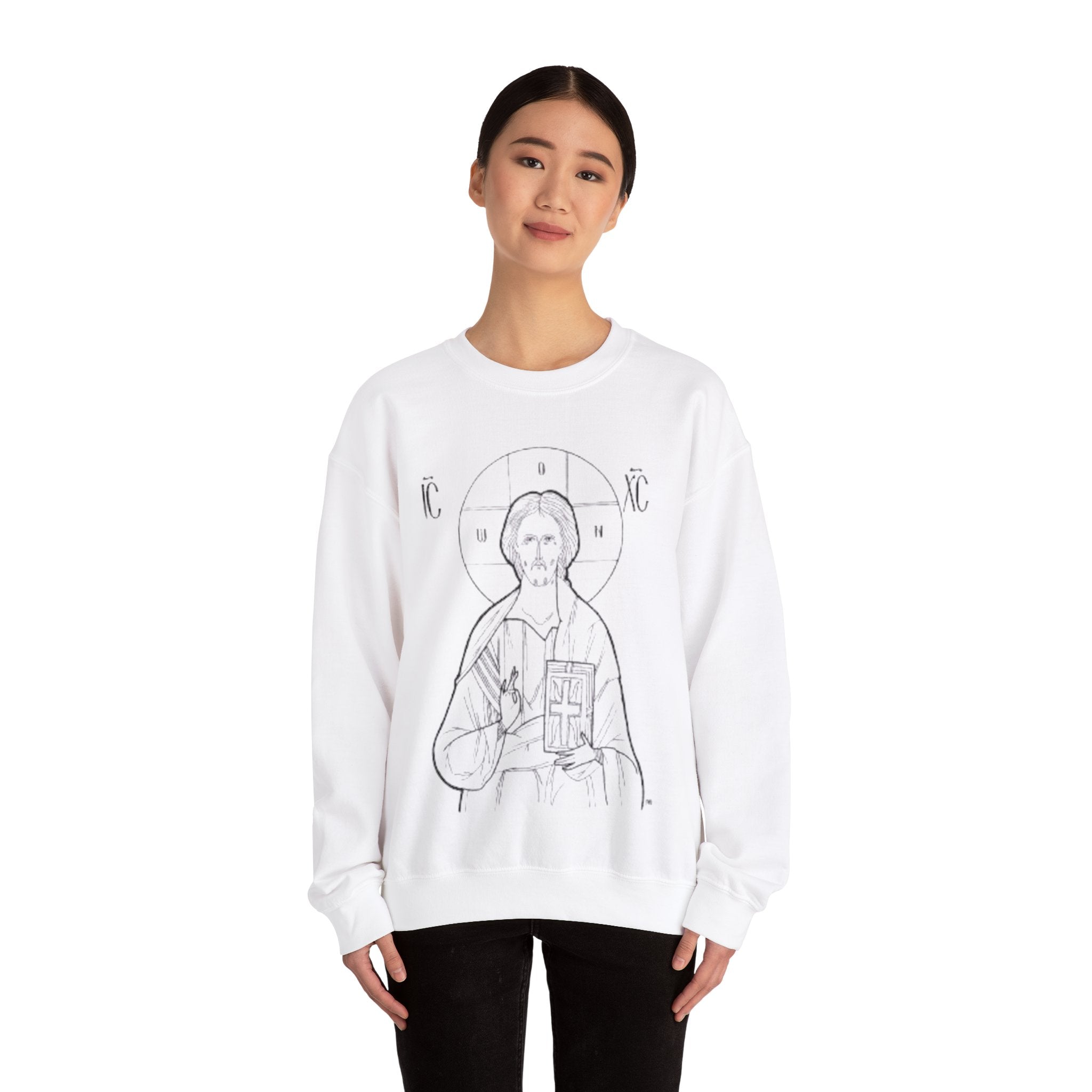 Vintage Christ Icon Sweatshirt | Unisex Crewneck for Religious Celebrations