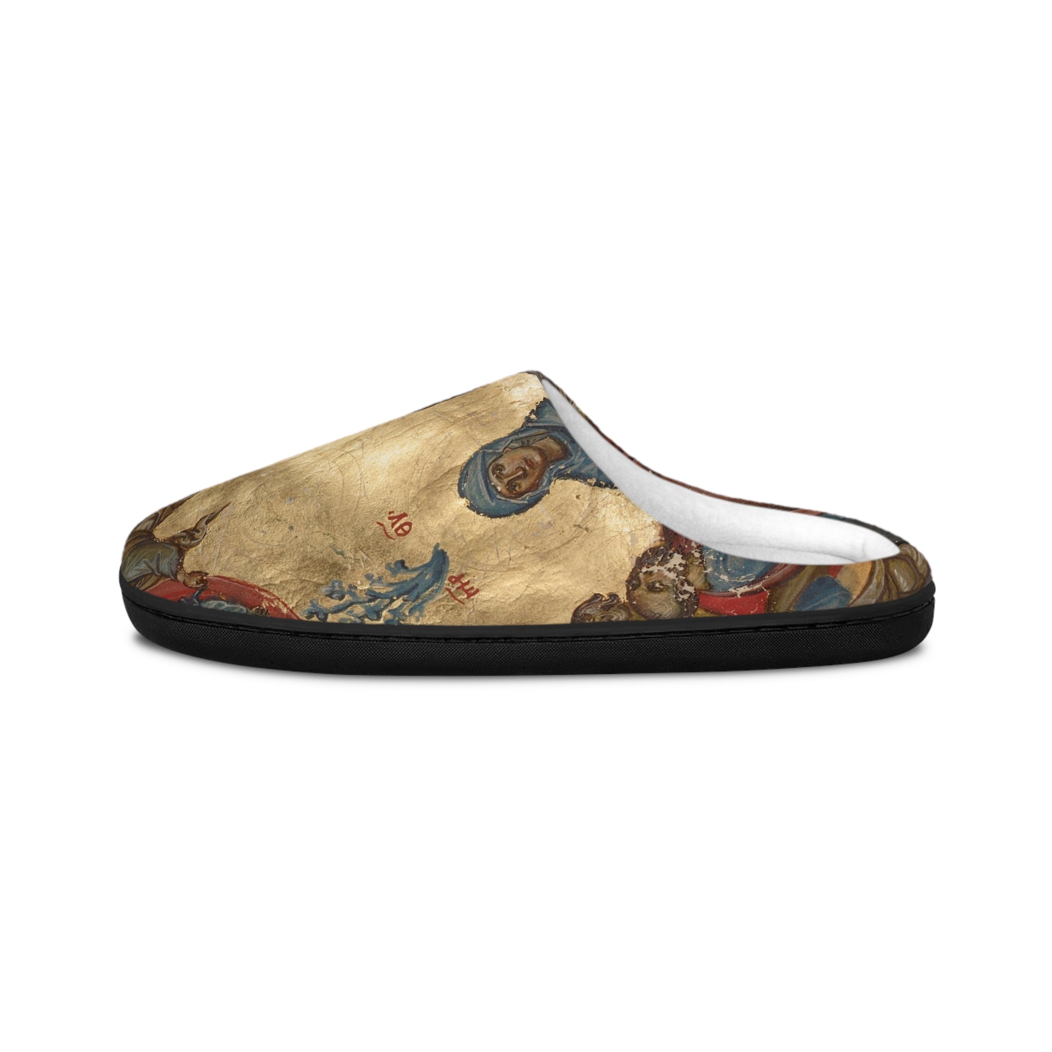 Men's Indoor Slippers with Iconic Religious Art Design