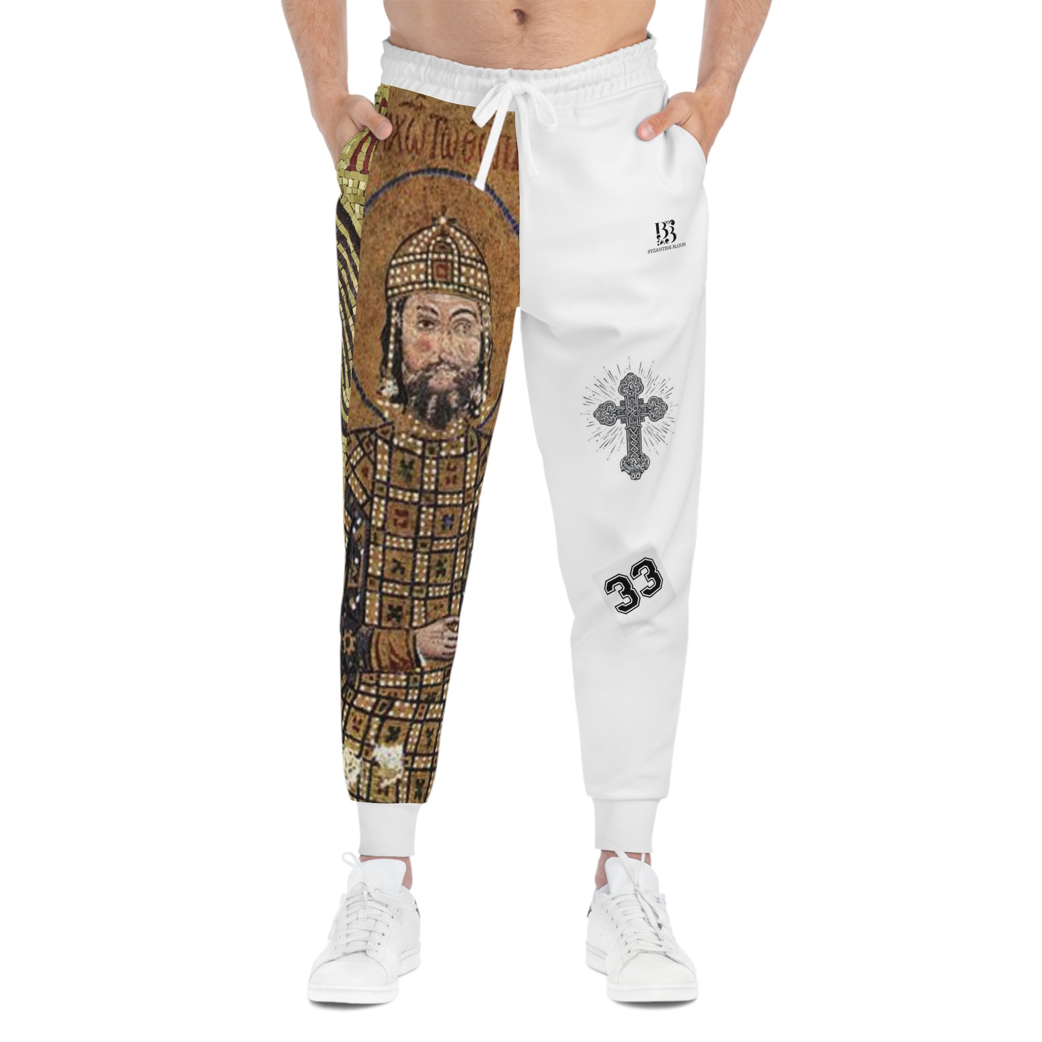 Unique Athletic Joggers with Religious Art Designs - Perfect for Spirituality & Comfort