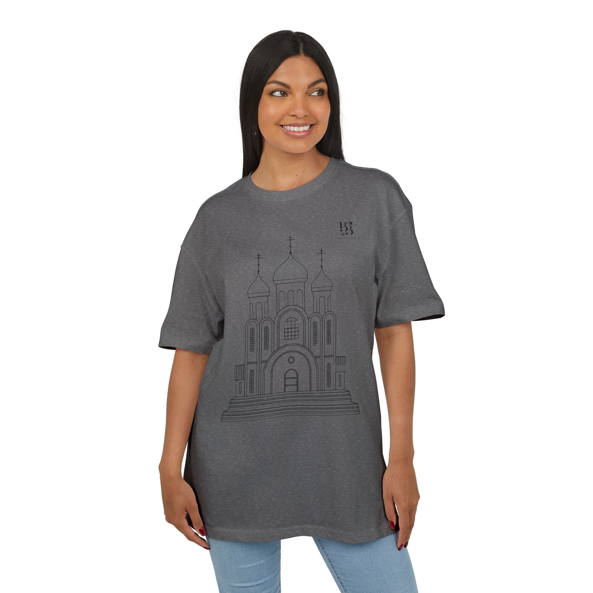 Unisex Oversize Tee with Cathedral Design - Perfect for Everyday Wear or Special Occasions
