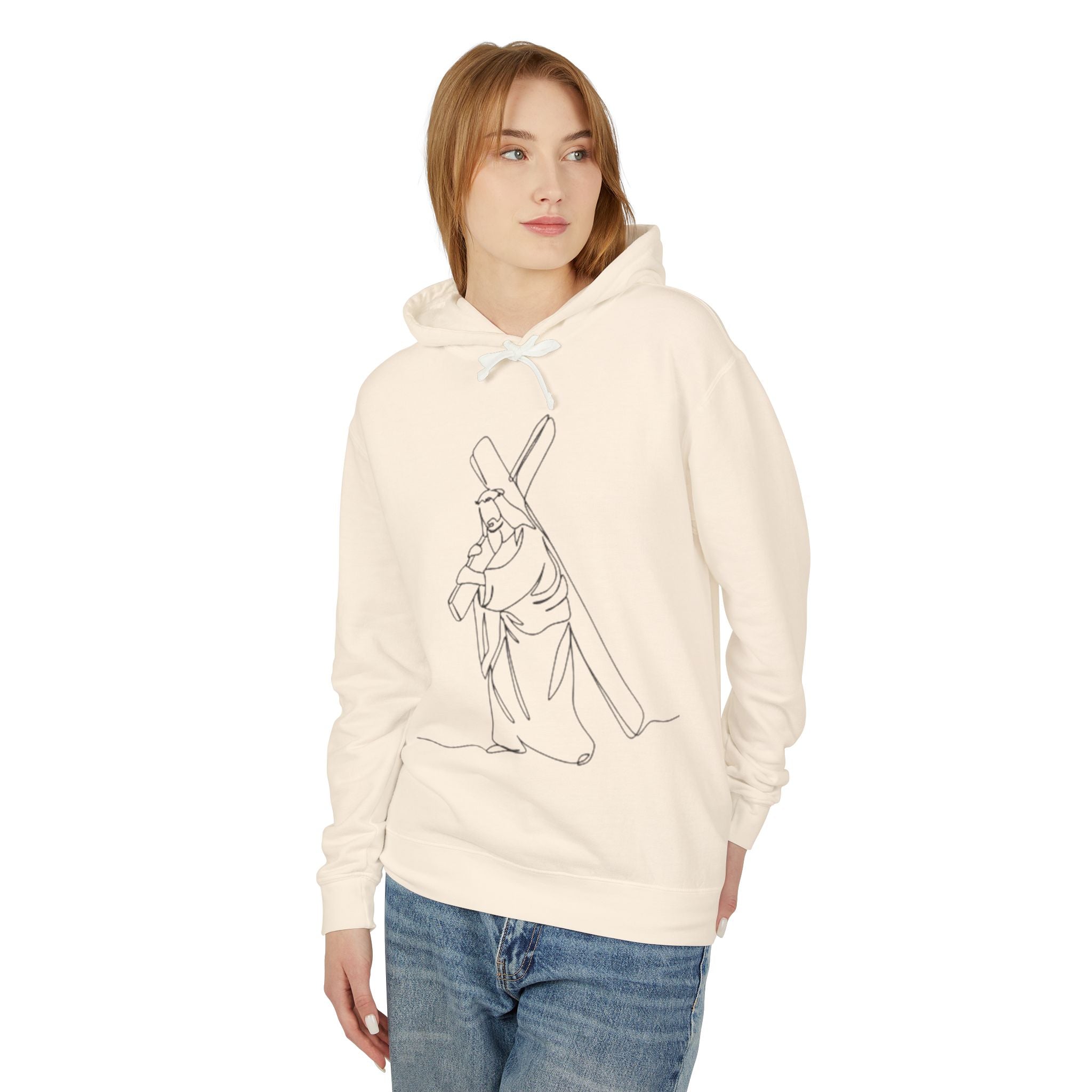Unisex Lightweight Hooded Sweatshirt with Inspirational Design
