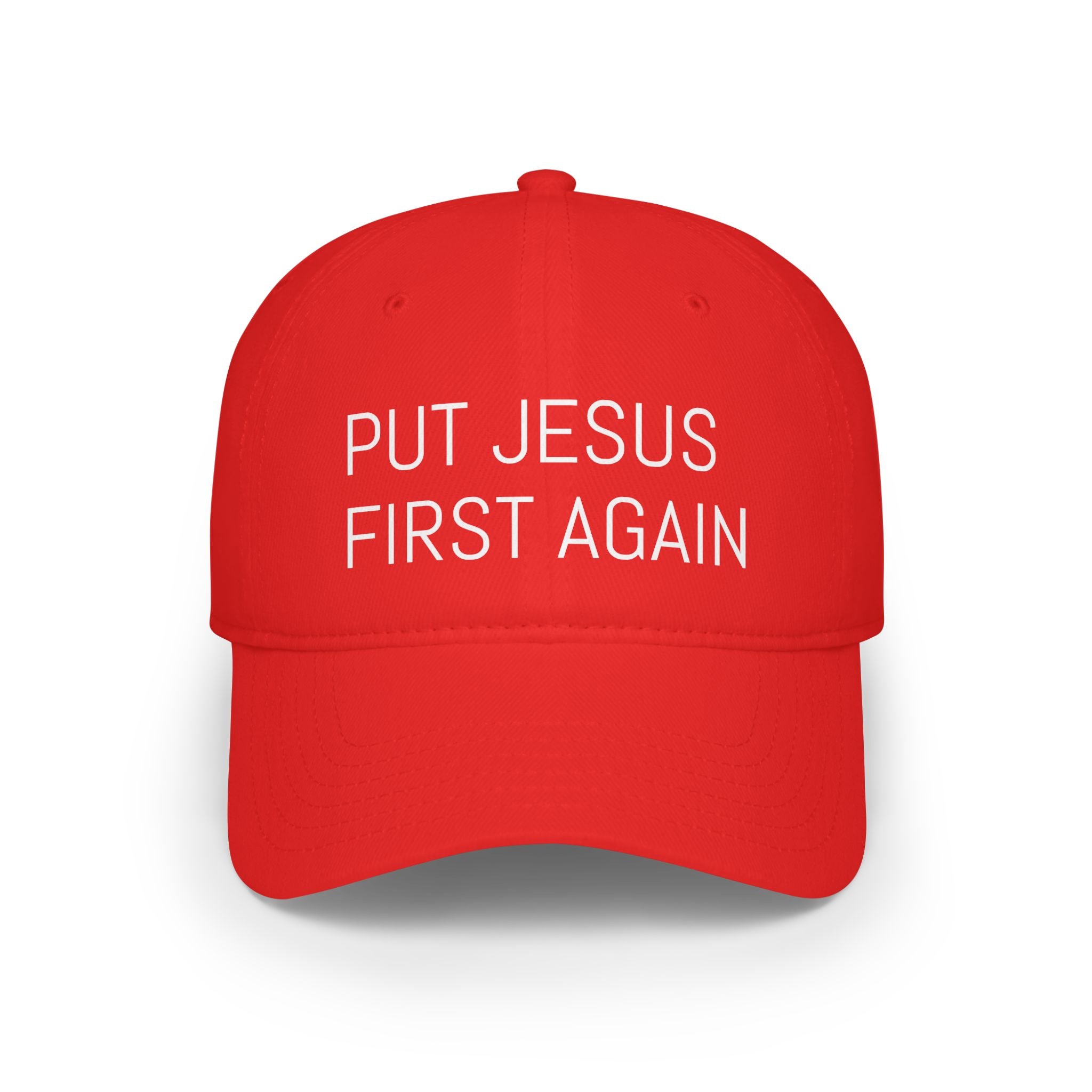 Inspirational Low Profile Baseball Cap - 'Put Jesus First Again'