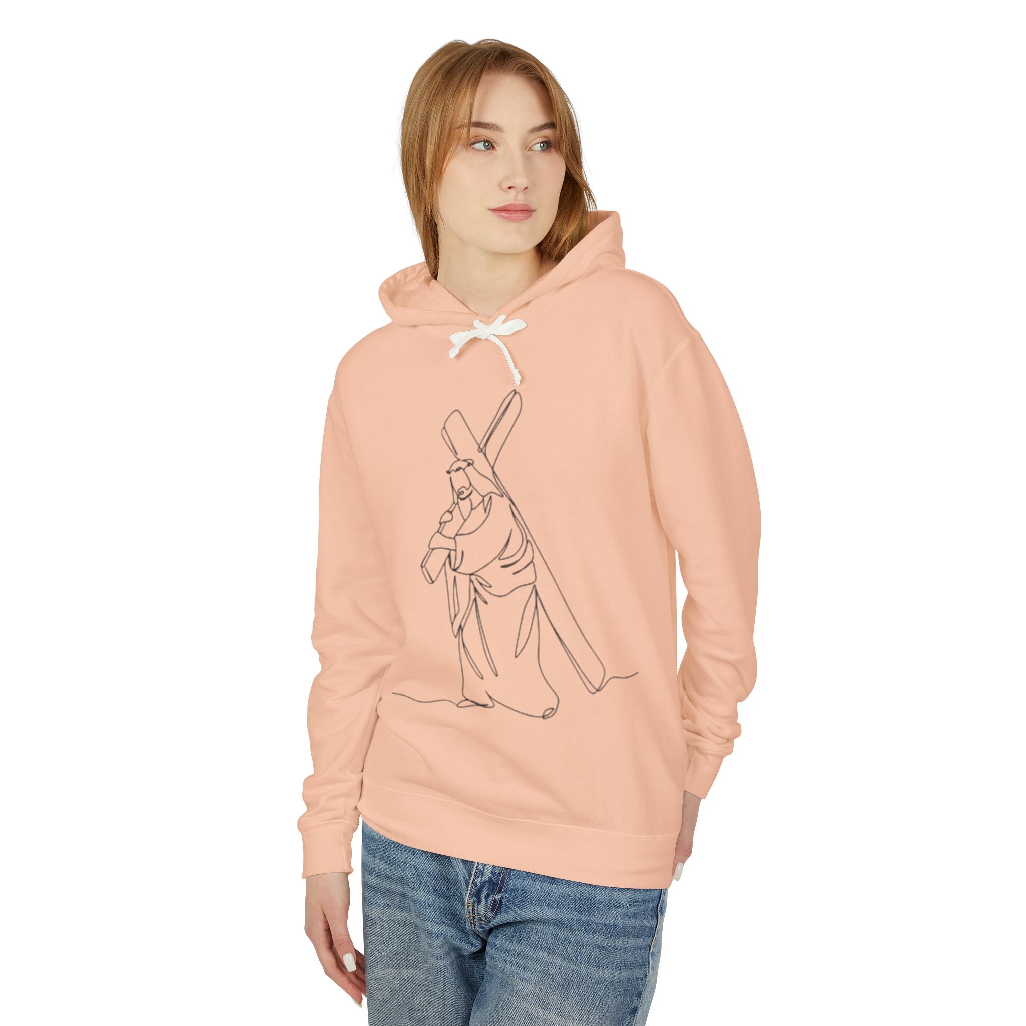 Unisex Lightweight Hooded Sweatshirt with Inspirational Design
