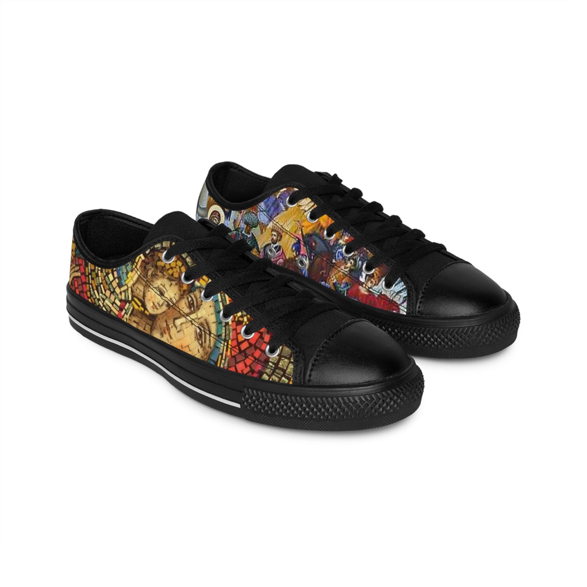 Artistic Men's Sneakers - Colorful Mosaic Design for Everyday Style