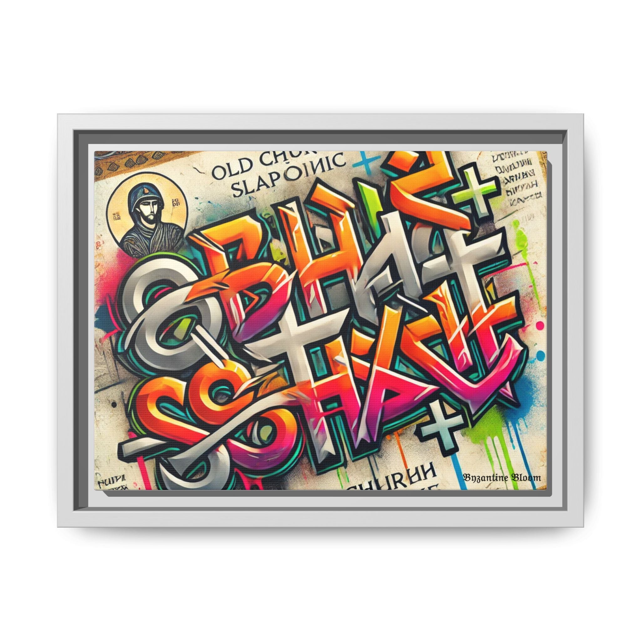 Graffiti Art Framed Canvas - Colorful Urban Wall Decor