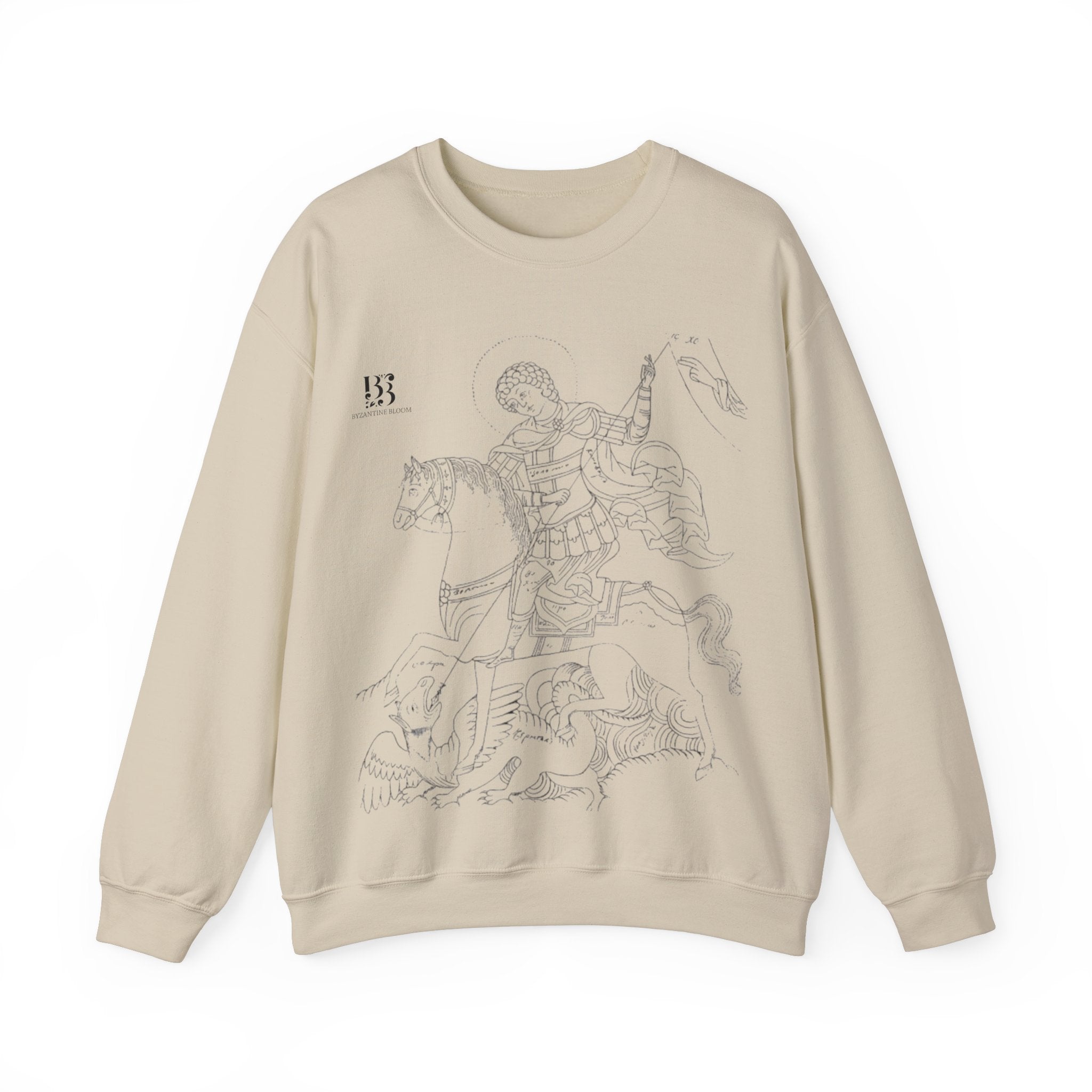 Vintage Inspired Saint George Sweatshirt - Unisex Heavy Blend™ Crewneck for Art Enthusiasts