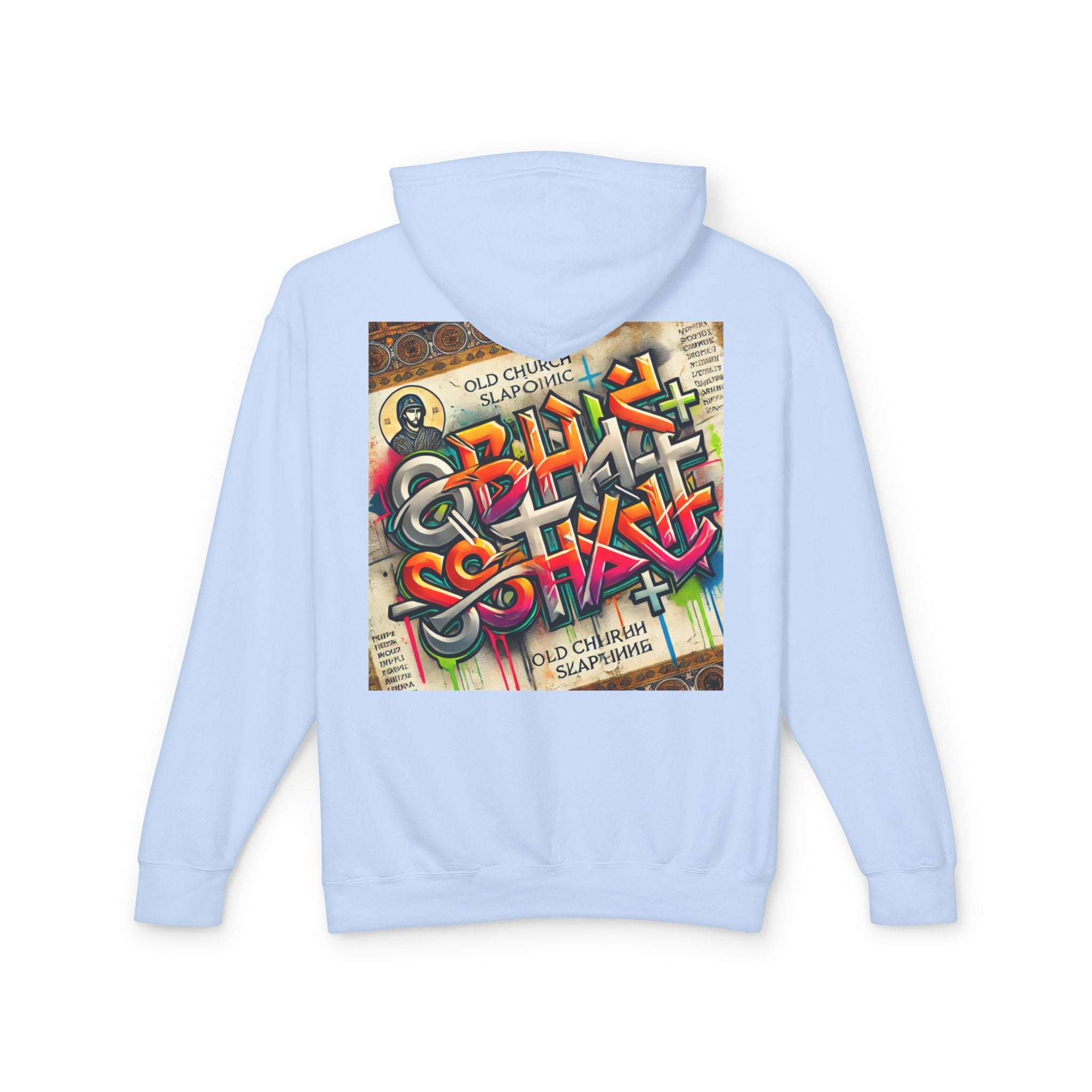 Unisex Lightweight Hooded Sweatshirt with Colorful Graffiti Design