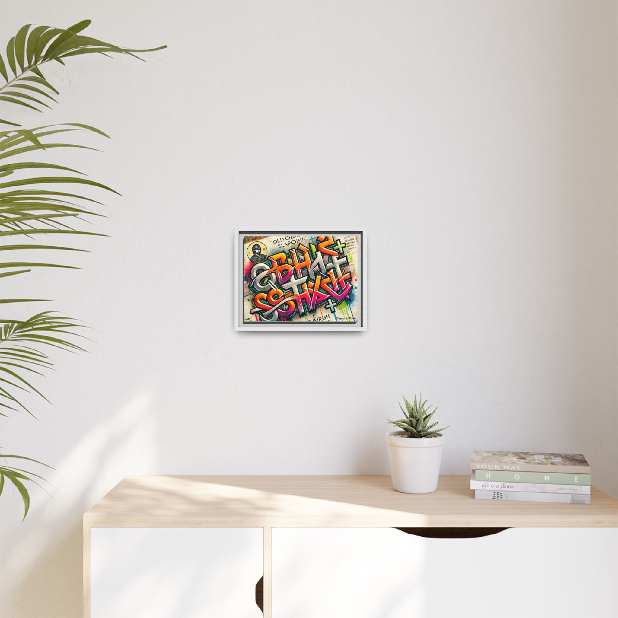 Graffiti Art Framed Canvas - Colorful Urban Wall Decor
