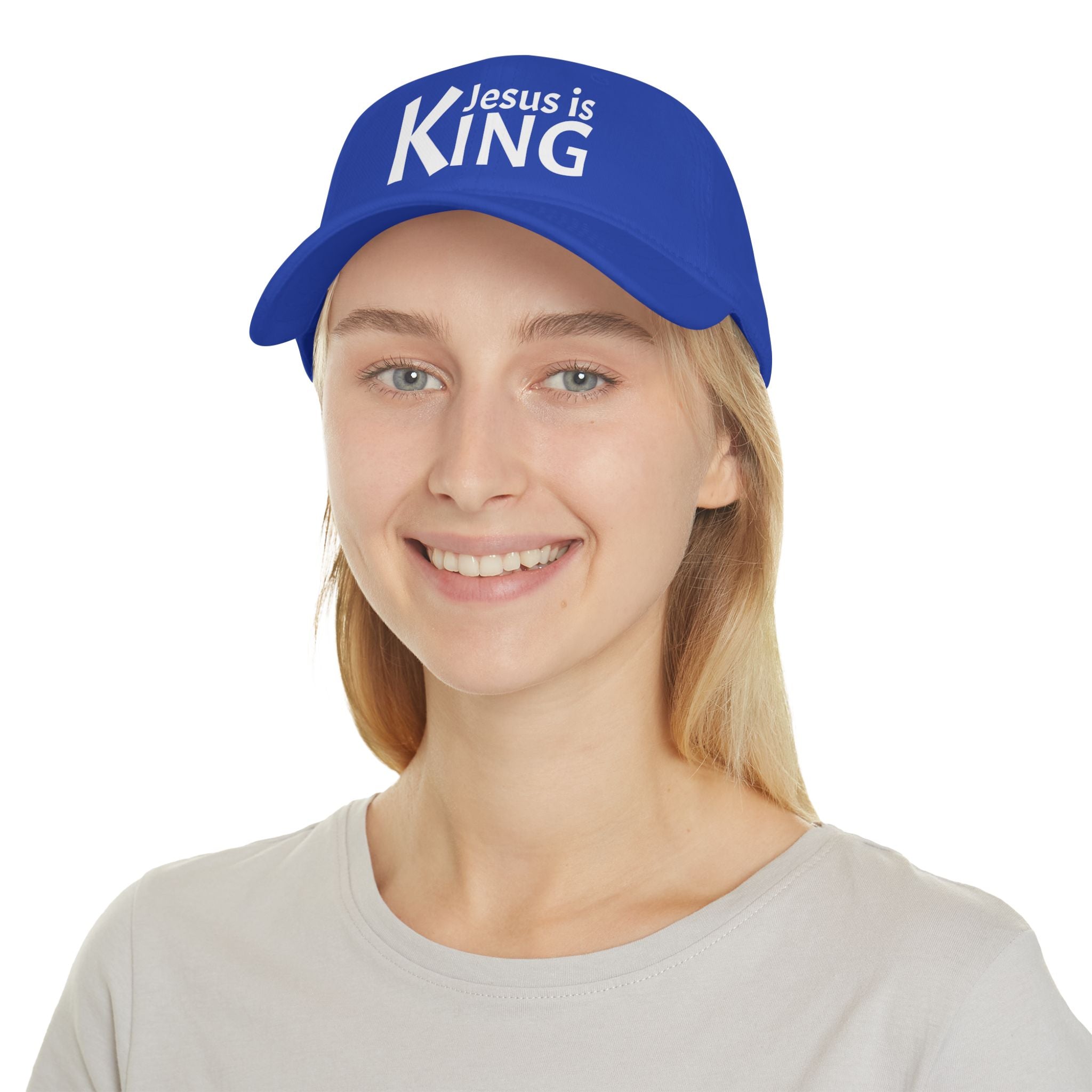 Inspirational Jesus is KING Low Profile Baseball Cap