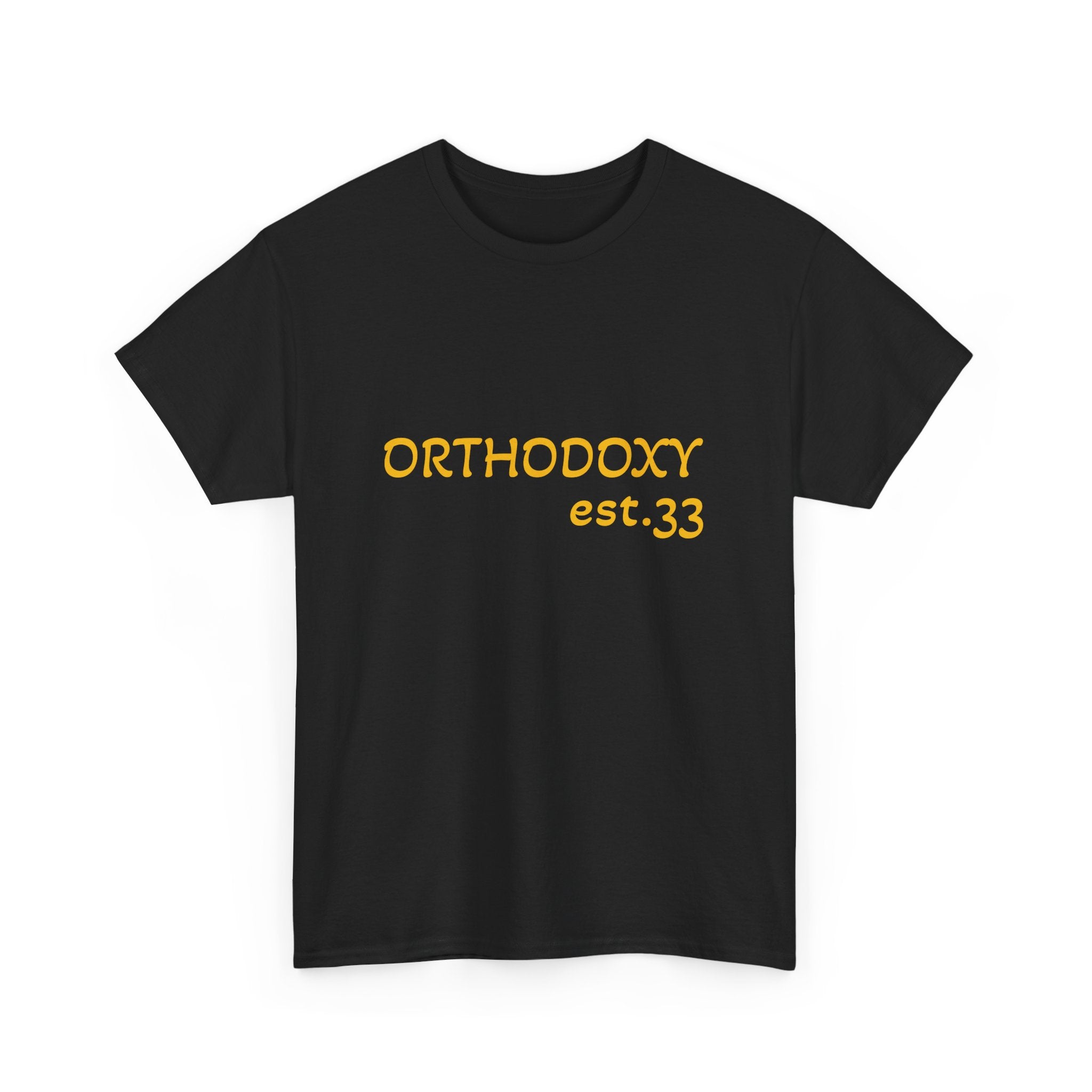 Orthodoxy Est. 33 gold -  Unisex Heavy Cotton Tee