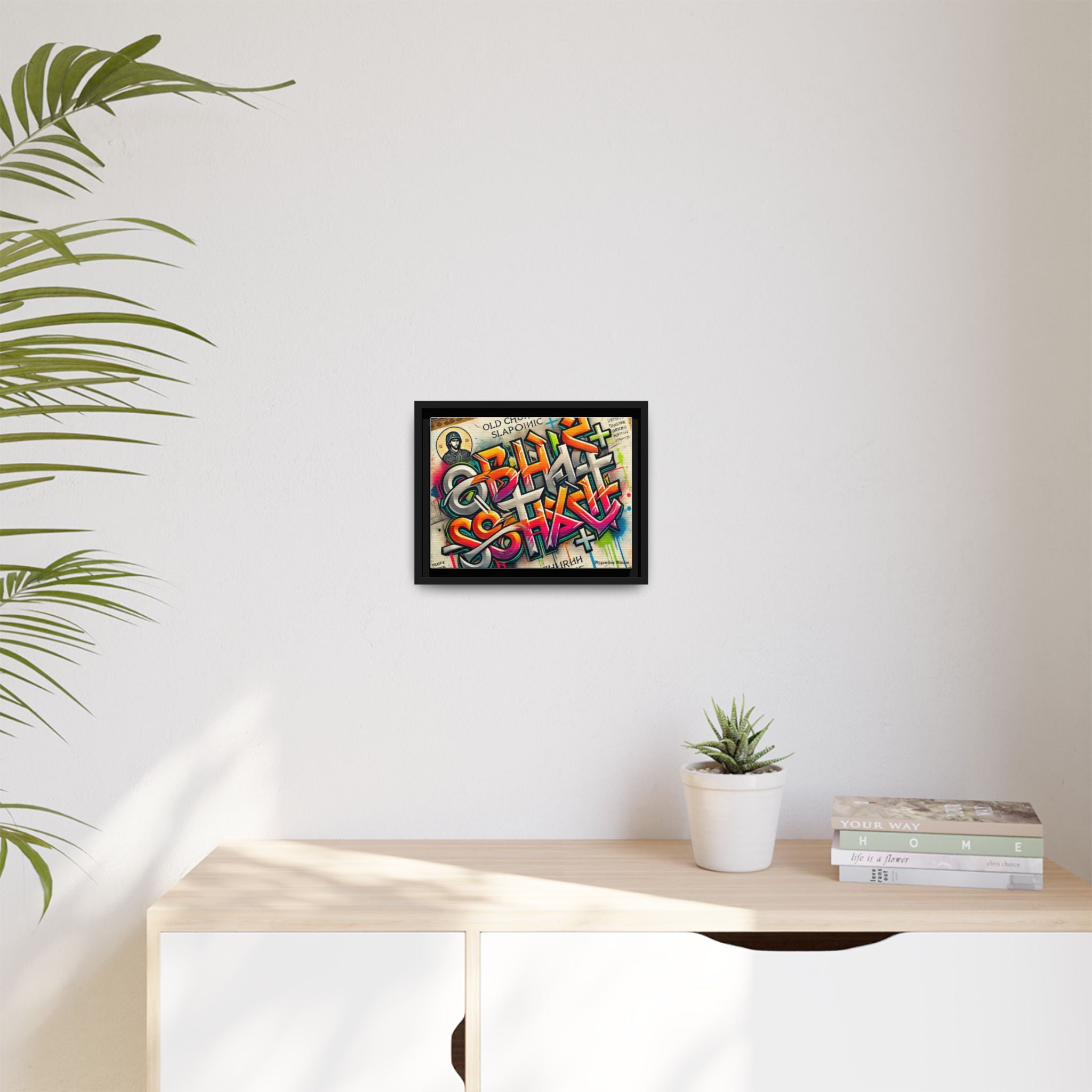 Graffiti Art Framed Canvas - Colorful Urban Wall Decor