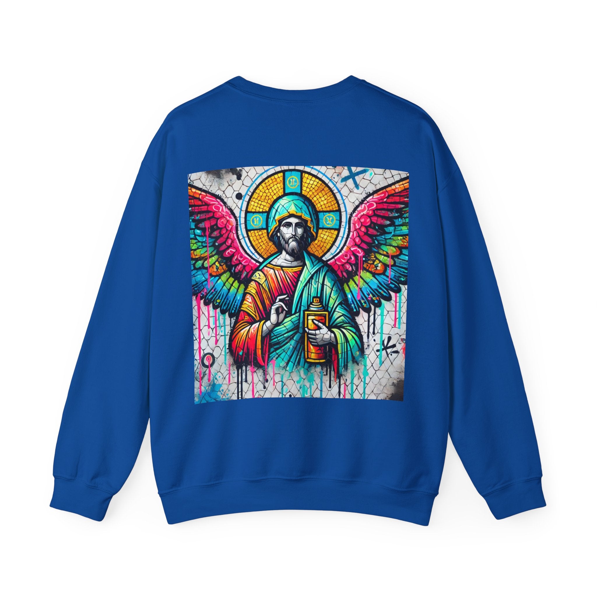 Colorful Angel Graphic Unisex Crewneck Sweatshirt - Comfort Meets Spirituality