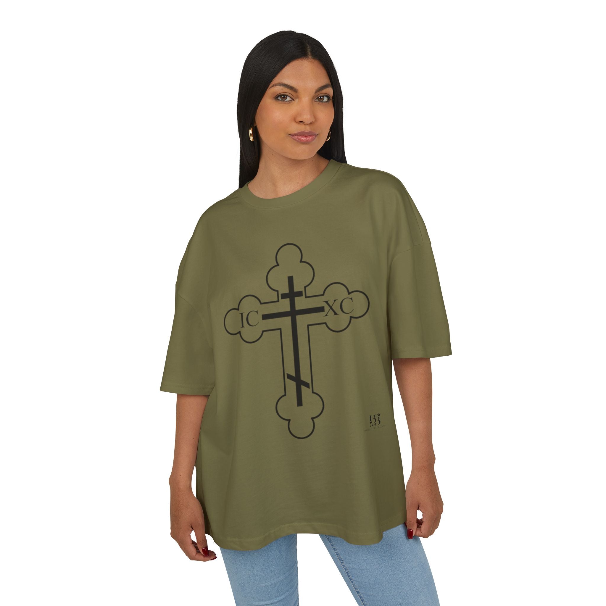 Unisex Heavy Cotton Cross Graphic Tee - Bold Religious Style