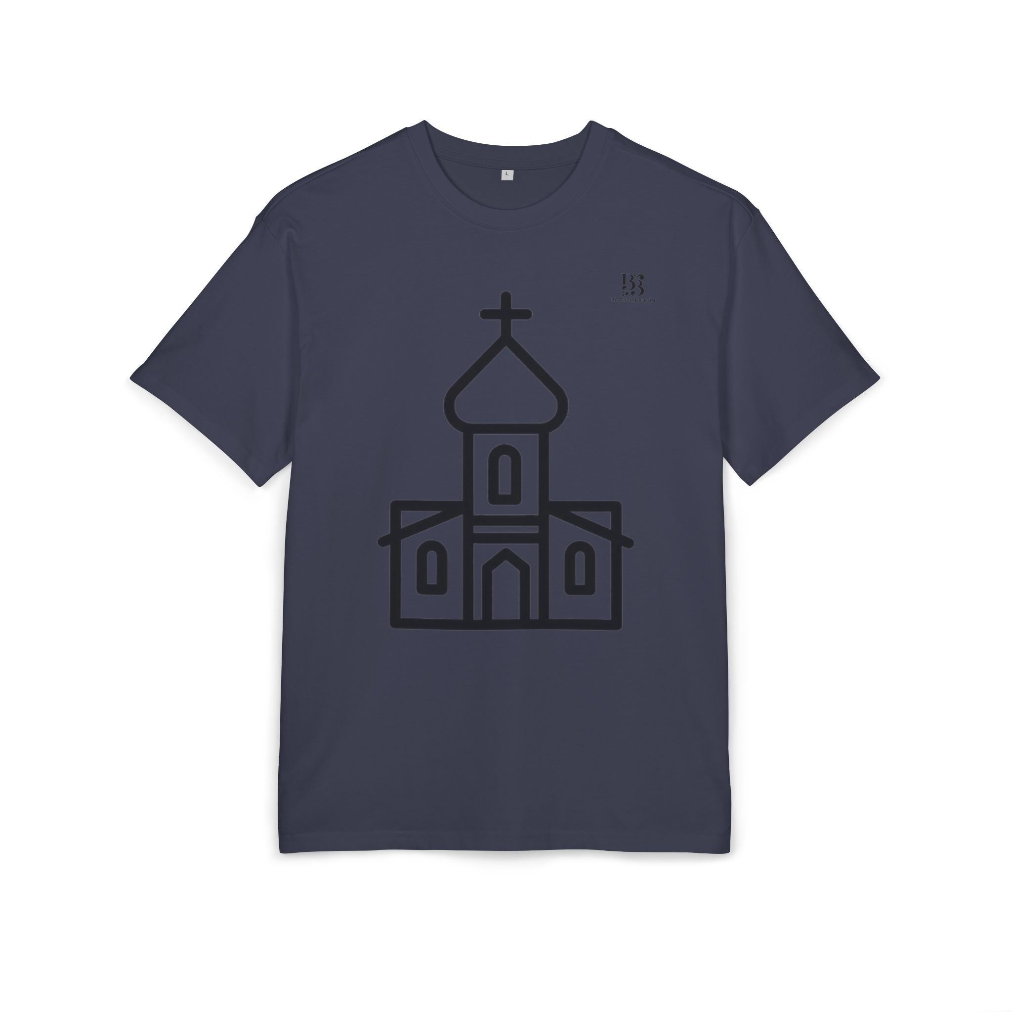 Unisex Heavy Oversize Tee - Modern Minimalist Church Design, Casual Wear for Everyday Style