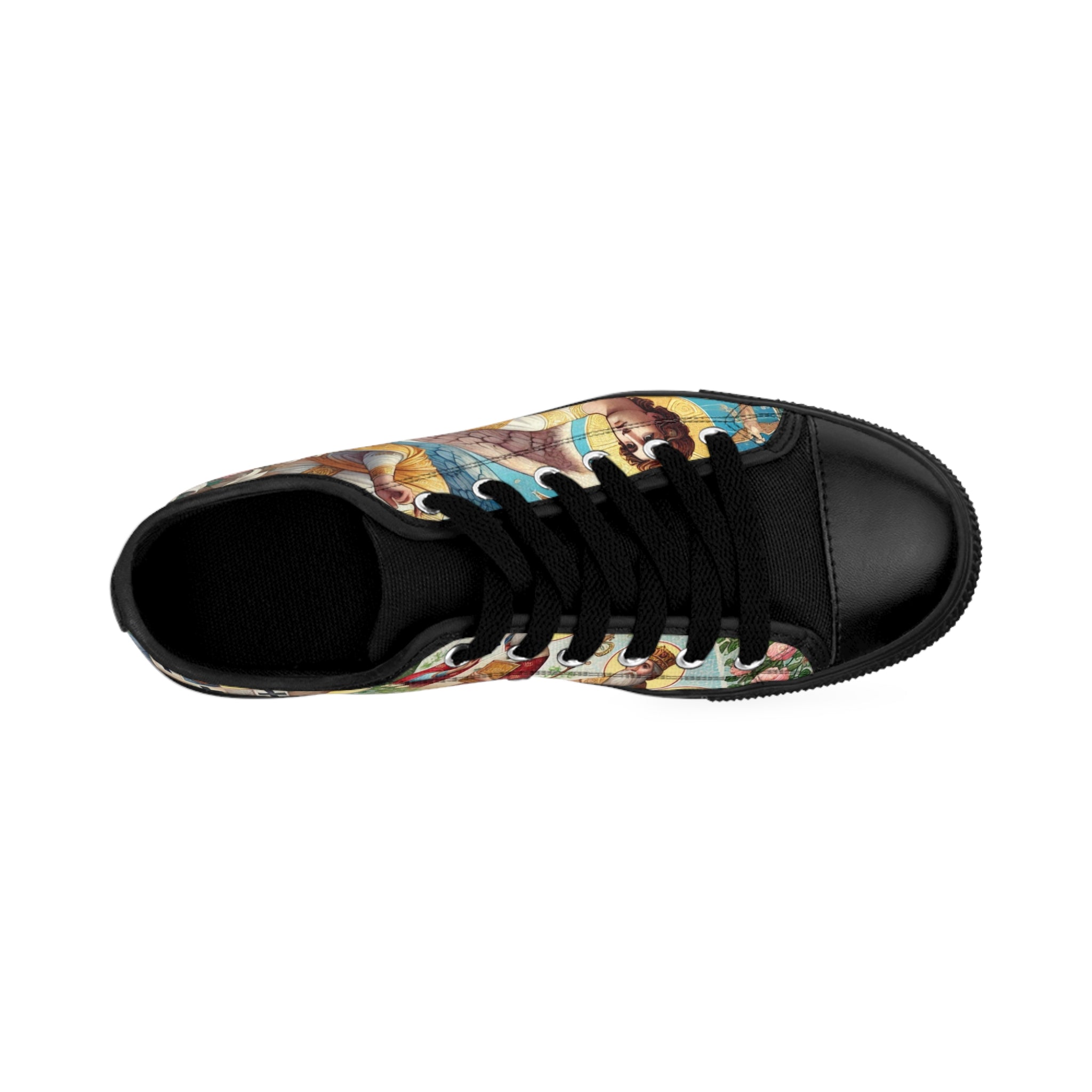 Artistic Men&#039;s Sneakers - Unique Patterned Casual Footwear