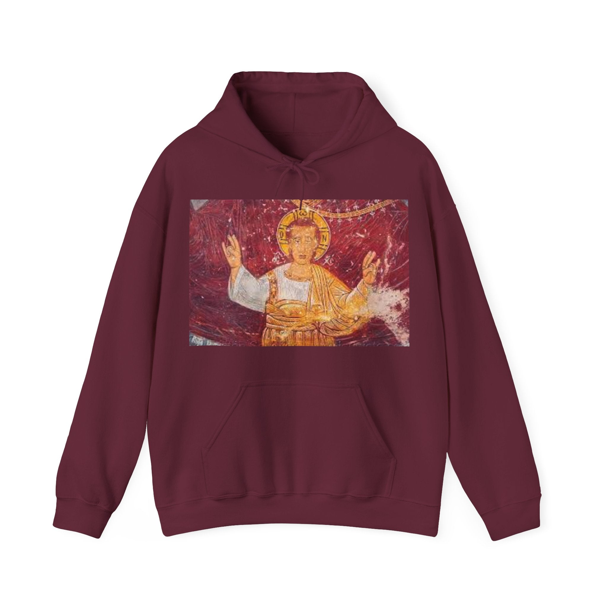 Vintage Religious Art Hooded Sweatshirt