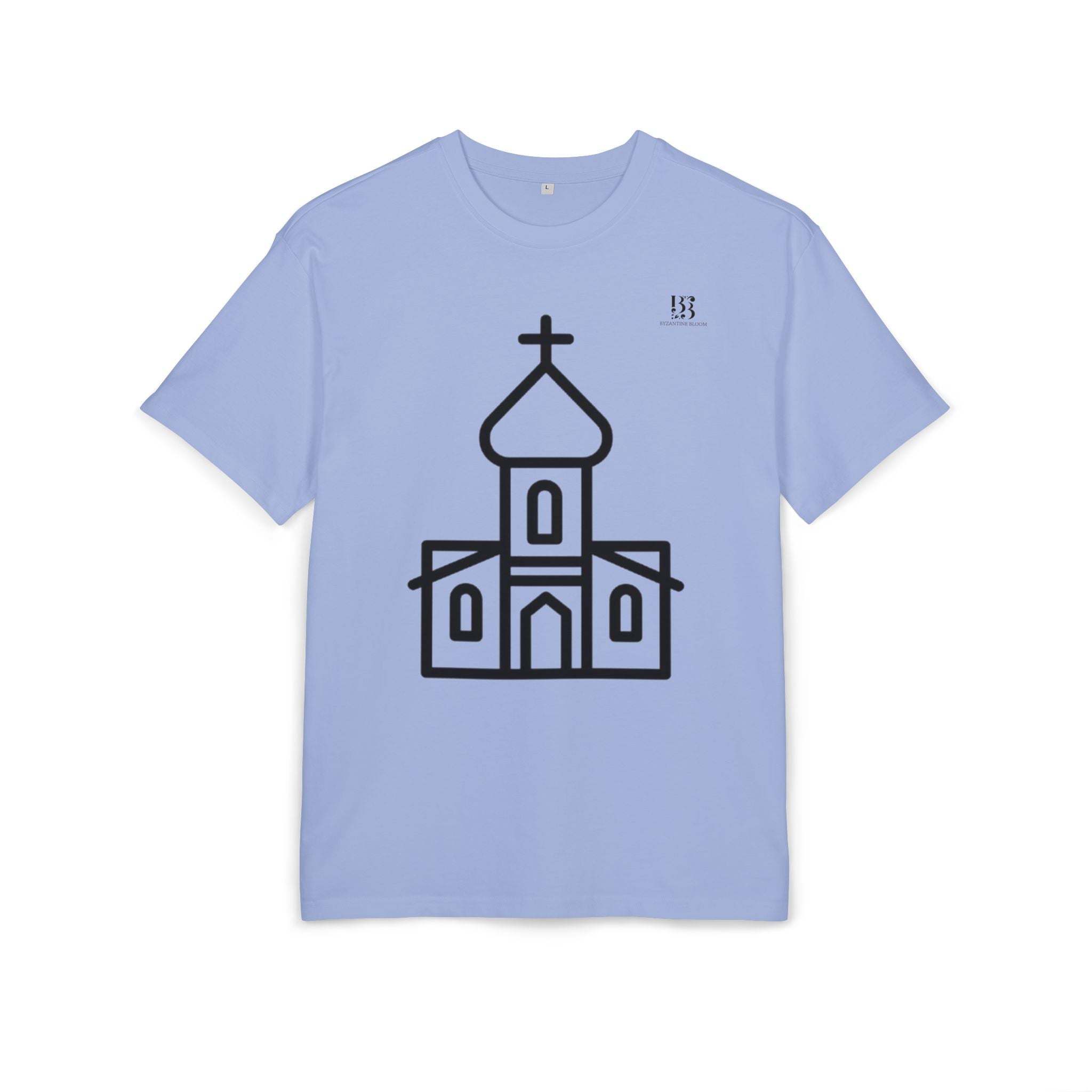 Unisex Heavy Oversize Tee - Modern Minimalist Church Design, Casual Wear for Everyday Style