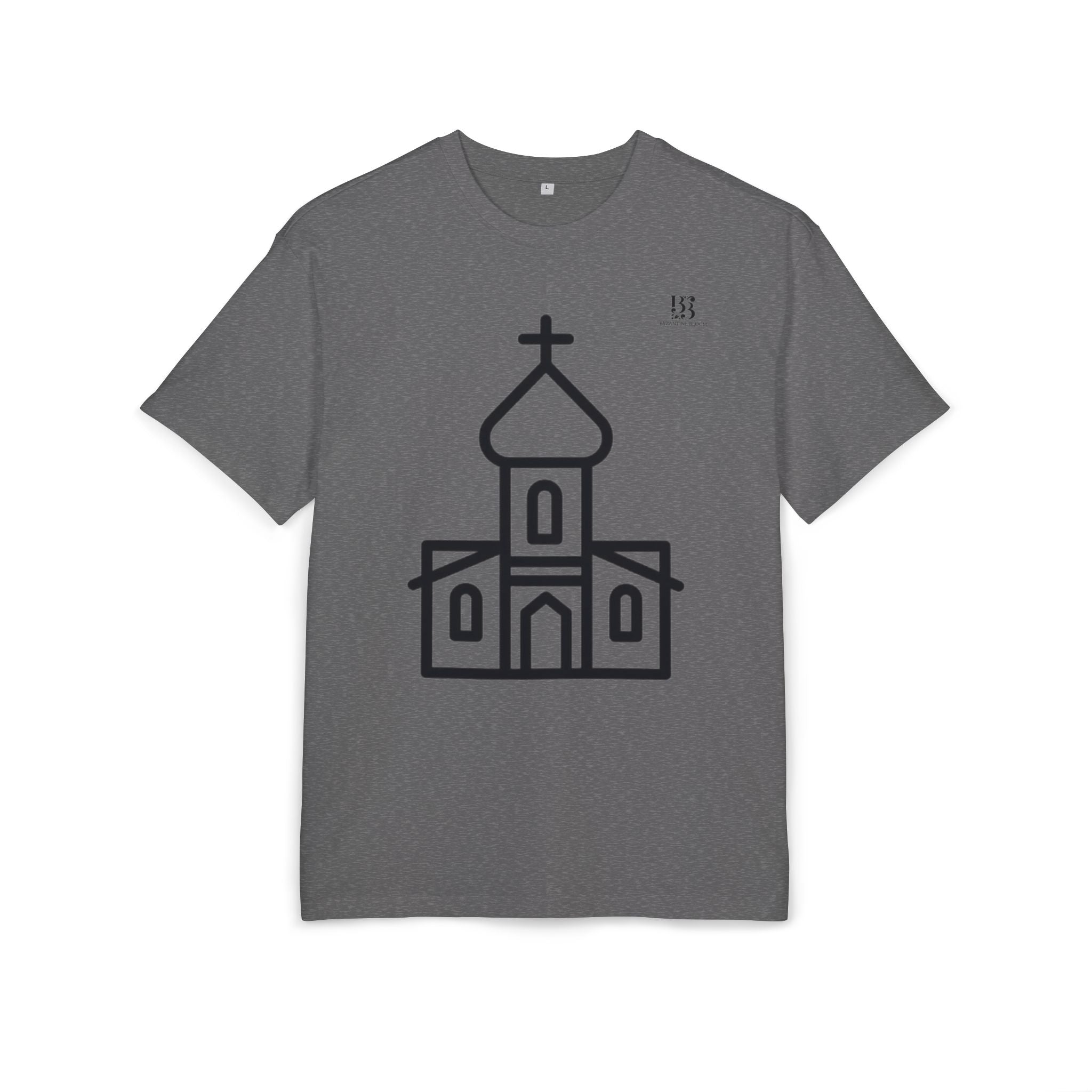 Unisex Heavy Oversize Tee - Modern Minimalist Church Design, Casual Wear for Everyday Style
