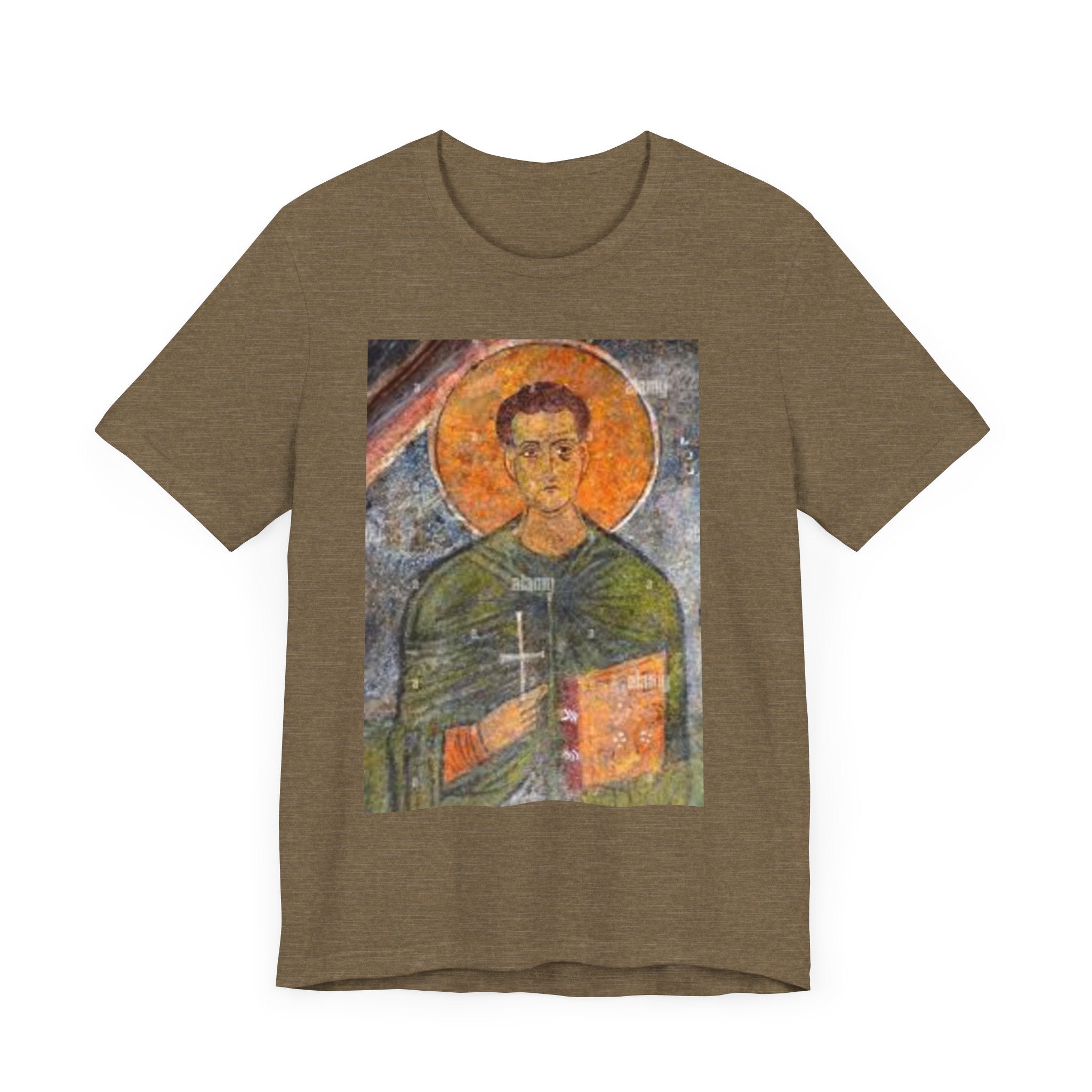 Vintage Saint Graphic Unisex Tee - Religious Art Short Sleeve Shirt