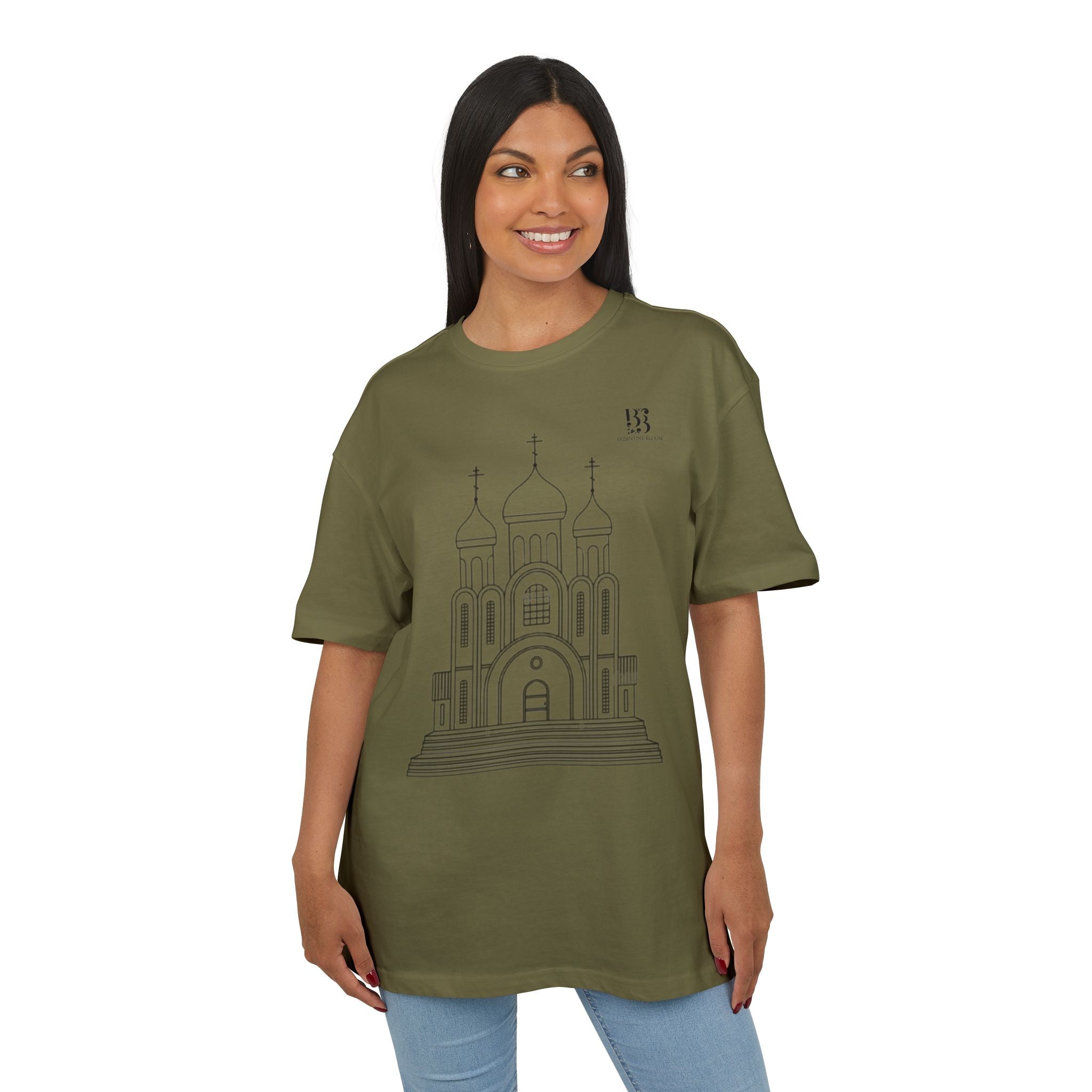 Unisex Oversize Tee with Cathedral Design - Perfect for Everyday Wear or Special Occasions