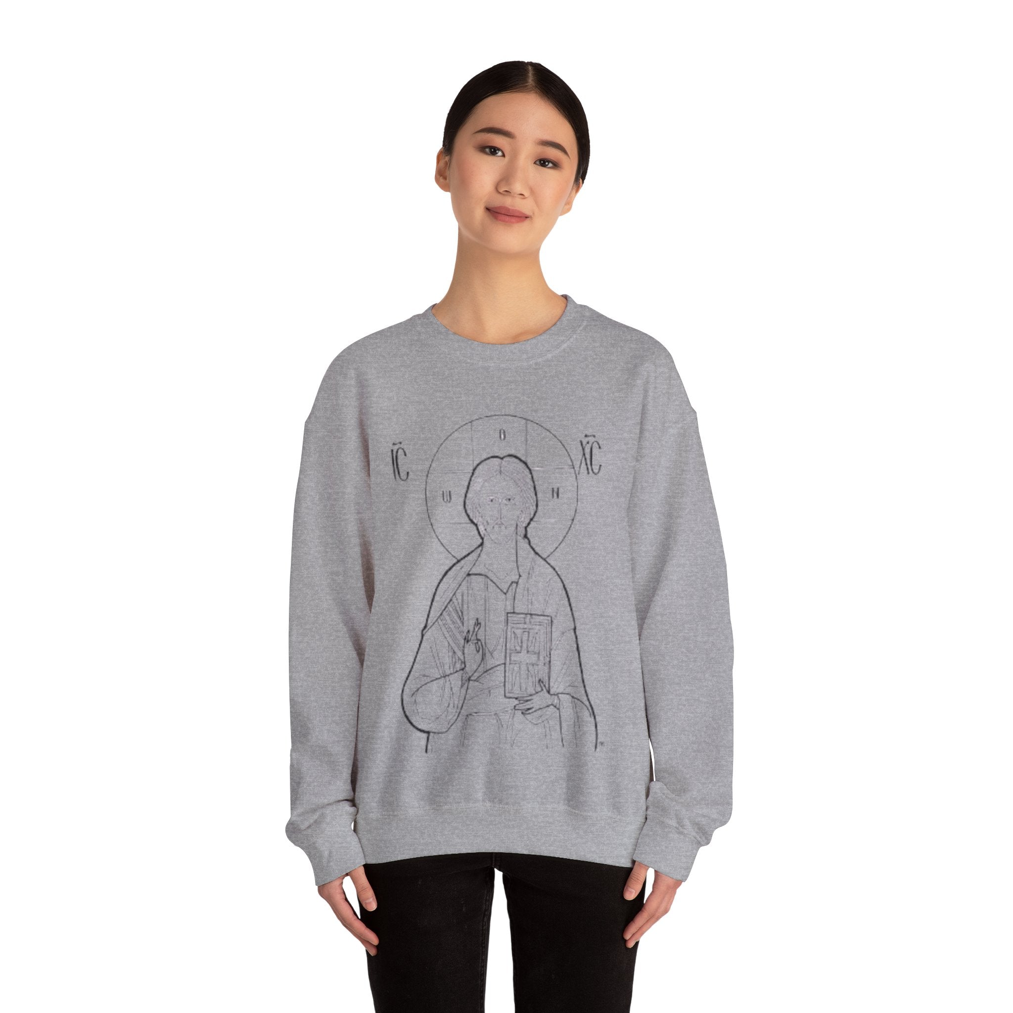Vintage Christ Icon Sweatshirt | Unisex Crewneck for Religious Celebrations