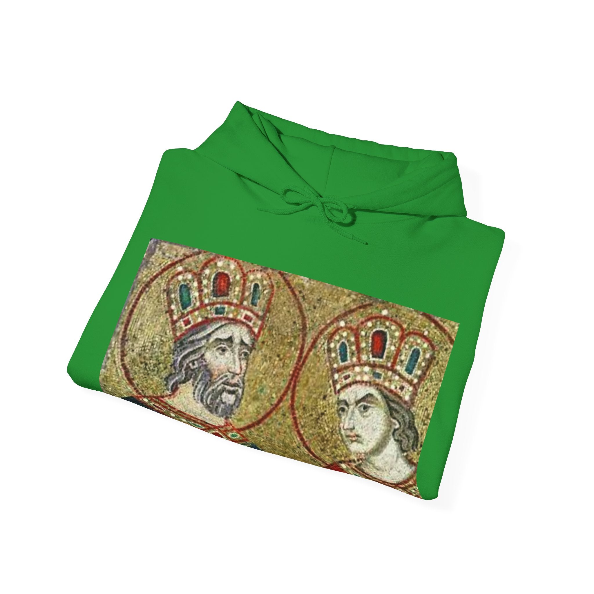 Regal Couple Unisex Hooded Sweatshirt - Vintage Art Design