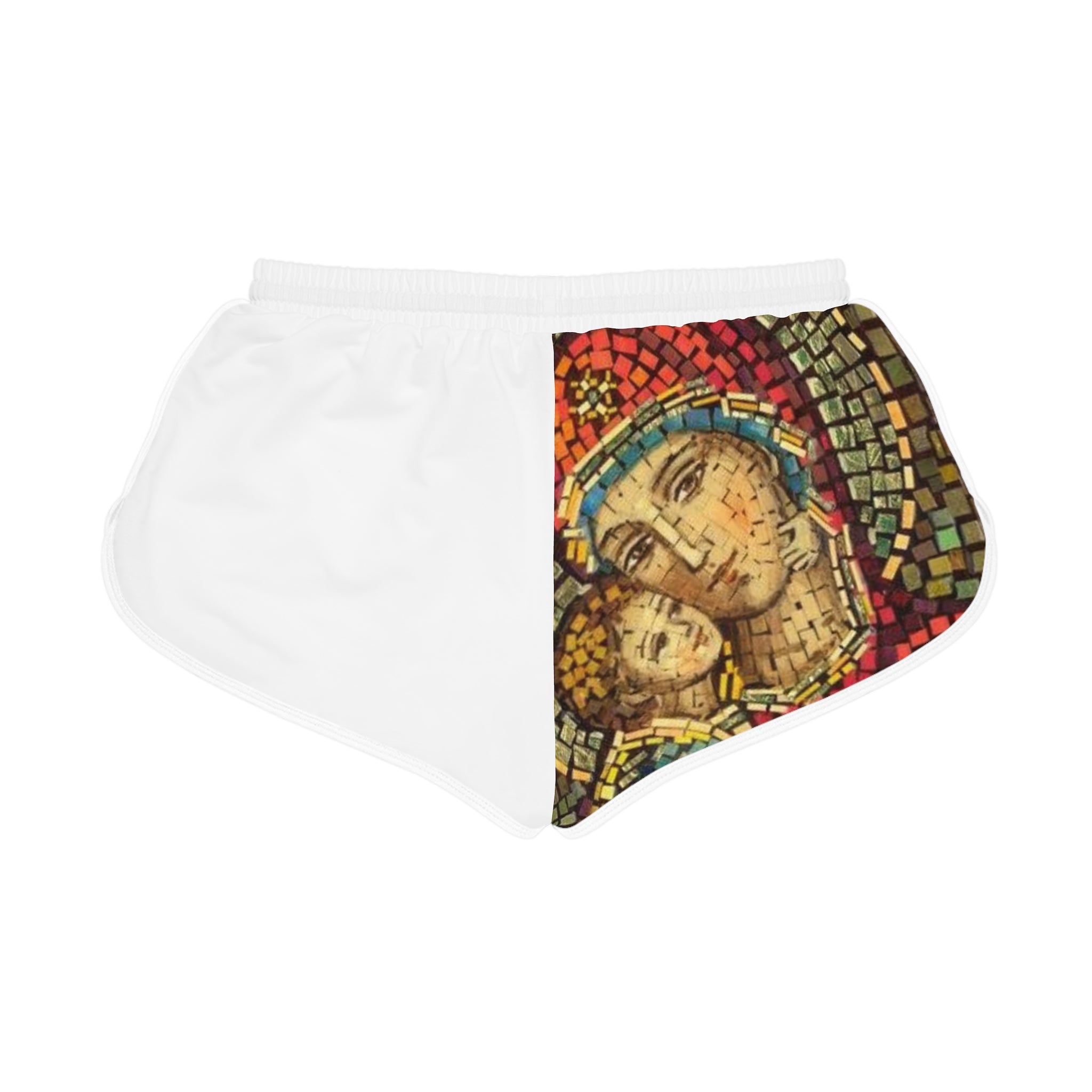 Artistic Women's Relaxed Shorts with Mosaic Design